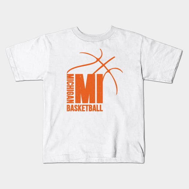 Michigan Basketball 01 Kids T-Shirt by yasminkul